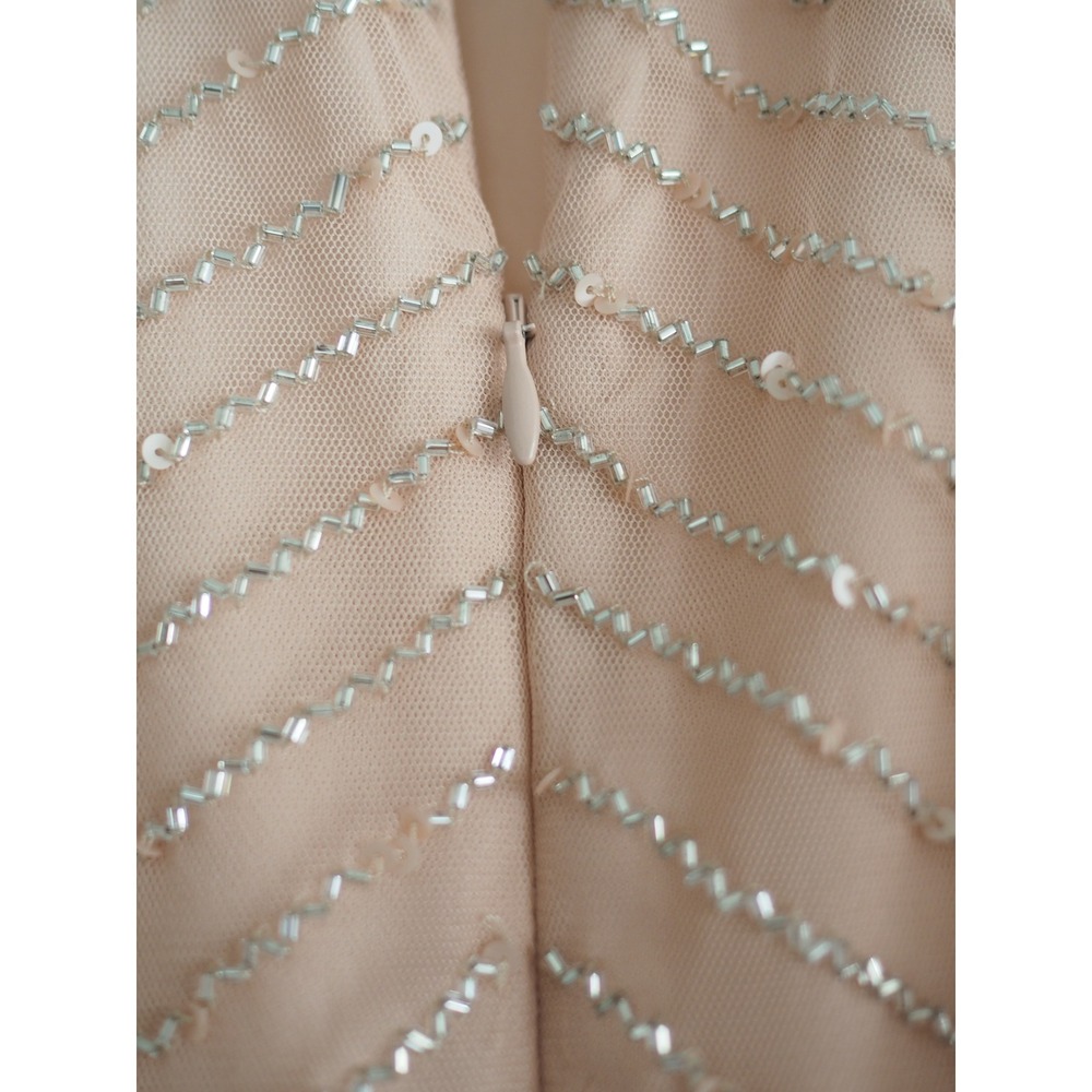 NEW Adrianna Papell Beaded Halter Blush Pink Gown Formal Dress 4 NEW Art Deco - Picture 16 of 16